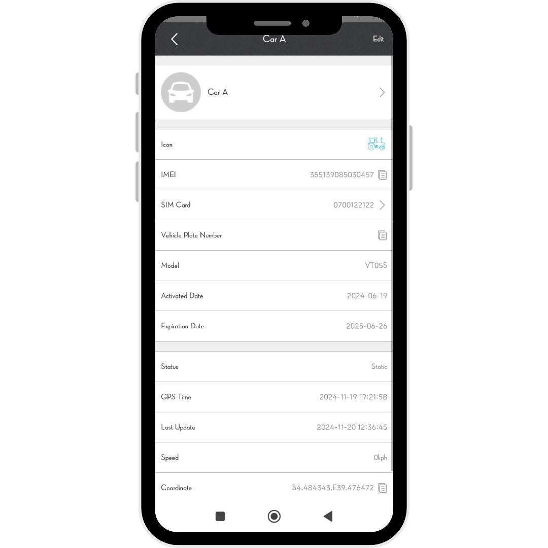 ITRACK GPS tracking application sim card details